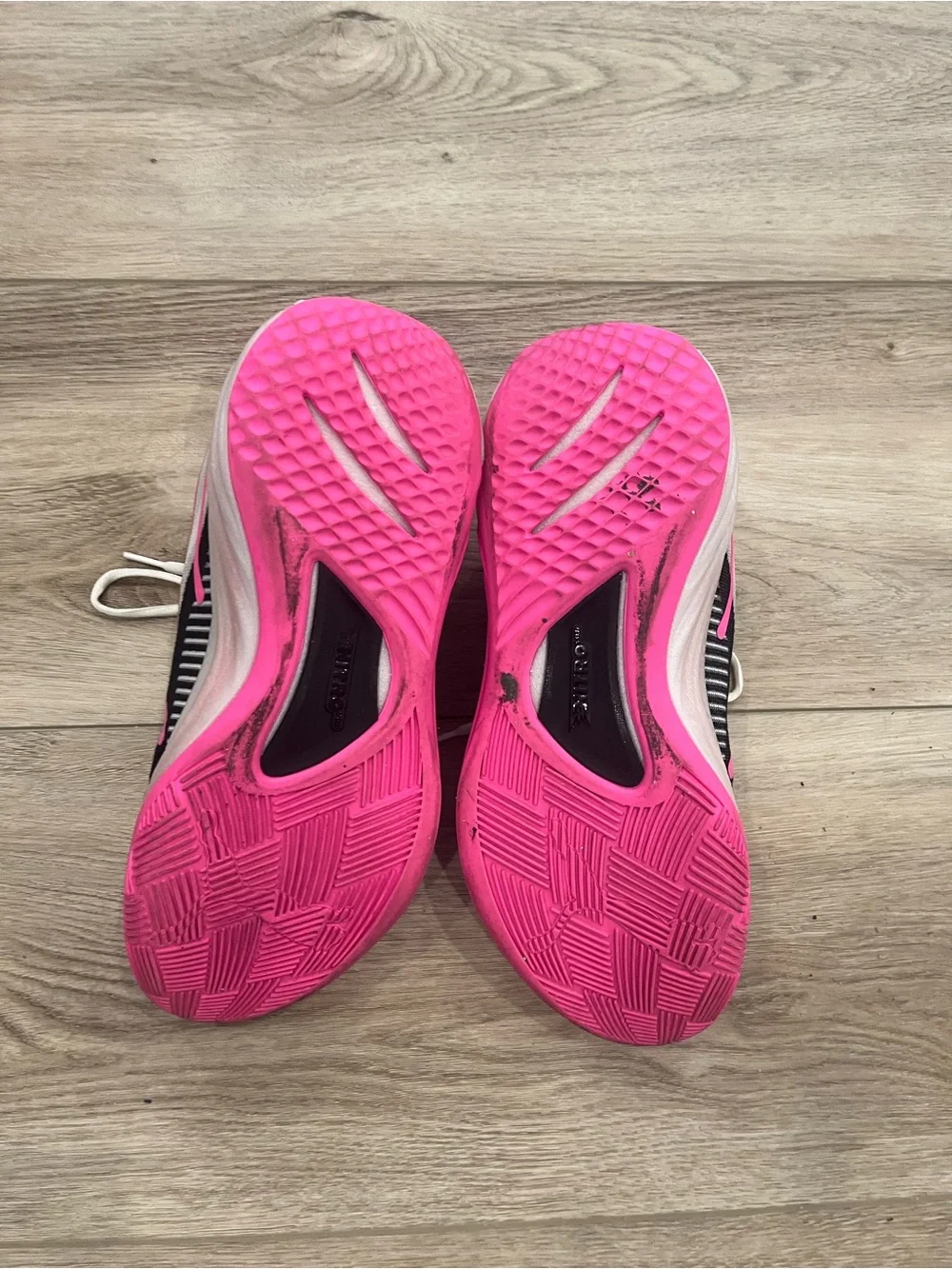 Puma AllPro Basketball Shoes White Sneakers with Pink Accents and Black Logo